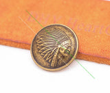 20pcs 20mm Retro Brass Indian Head Concho Screwback for Leathercraft Handcraft