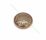 20pcs 20mm Retro Brass Indian Head Concho Screwback for Leathercraft Handcraft
