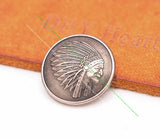 20pcs 20mm Retro Brass Indian Head Concho Screwback for Leathercraft Handcraft