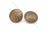 20pcs 20mm Retro Brass Indian Head Concho Screwback for Leathercraft Handcraft