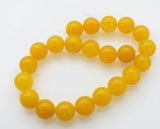 20pcs 20mm Yellow Jade Loose Beads for DIY Jewelry Making