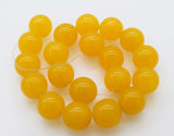 20pcs 20mm Yellow Jade Loose Beads for DIY Jewelry Making