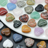 20pcs Heart Shape Crystal Chakra Healing Stone Pendant for Jewelry Making