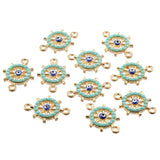 20pcs Turquoise Devil's Eye Rudder Anchor Alloy Pendant for DIY Earrings