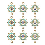 20pcs Turquoise Devil's Eye Rudder Anchor Alloy Pendant for DIY Earrings