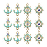 20pcs Turquoise Devil's Eye Rudder Anchor Alloy Pendant for DIY Earrings