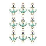 20pcs Turquoise Devil's Eye Rudder Anchor Alloy Pendant for DIY Earrings