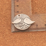 20pcs Tibetan Silver Couple Birds on Branch Oval Charms Pendants