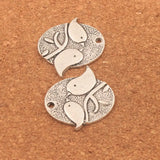 20pcs Tibetan Silver Couple Birds on Branch Oval Charms Pendants