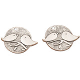 20pcs Tibetan Silver Couple Birds on Branch Oval Charms Pendants