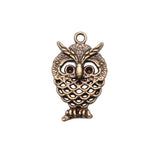 20pcs 24x15mm Owl Charms For Jewelry Making Silver/Bronze Plated Findings