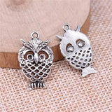 20pcs 24x15mm Owl Charms For Jewelry Making Silver/Bronze Plated Findings