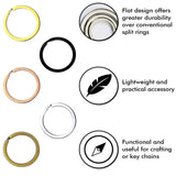 20pcs Round Metal Split Dog Tag Keychain Ring for Home Car Keys Arts Crafts