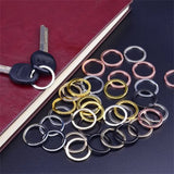 20pcs Round Metal Split Dog Tag Keychain Ring for Home Car Keys Arts Crafts