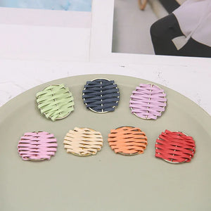 20pcs 28*29mm Woven Rattan Earring Material Pendant Charms Pendants