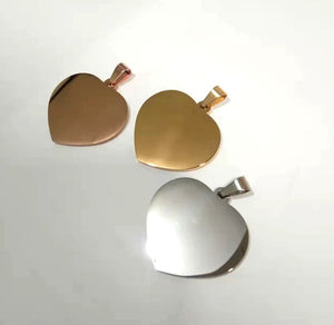 20pcs Stainless Steel Heart Pendant Charms for Jewelry Making
