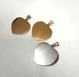20pcs Stainless Steel Heart Pendant Charms for Jewelry Making
