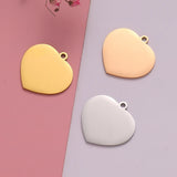 20pcs Stainless Steel Heart Pendant Charms for Jewelry Making