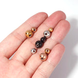20pcs Stainless Steel Rose Plated Spacer Beads 3-8mm for DIY Bracelets