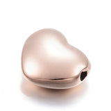 20pcs 304 Stainless Steel Heart Shape Beads 11x12.5x5mm For Jewelry Making