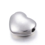 20pcs 304 Stainless Steel Heart Shape Beads 11x12.5x5mm For Jewelry Making