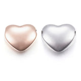 20pcs 304 Stainless Steel Heart Shape Beads 11x12.5x5mm For Jewelry Making