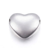 20pcs 304 Stainless Steel Heart Shape Beads 11x12.5x5mm For Jewelry Making