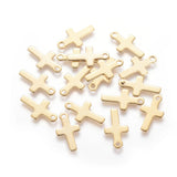20pcs 304 Stainless Steel Cross Charms DIY Unisex Bracelet Earrings Accessory