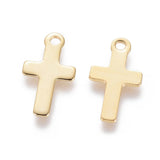 20pcs 304 Stainless Steel Cross Charms DIY Unisex Bracelet Earrings Accessory