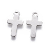 20pcs 304 Stainless Steel Cross Charms DIY Unisex Bracelet Earrings Accessory