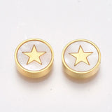 20pcs Stainless Steel Flat Beads for Jewelry Making