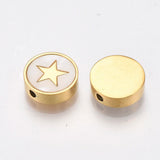 20pcs Stainless Steel Flat Beads for Jewelry Making