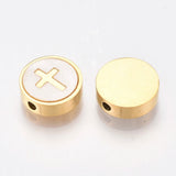 20pcs Stainless Steel Flat Beads for Jewelry Making