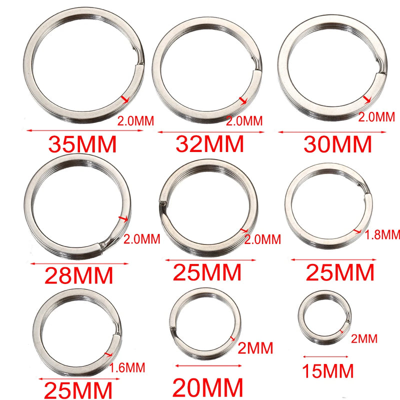 20pcs Stainless Steel Split Ring for Keychain Jewelry Making