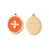 20pcs Stainless Steel Oval with Cross Enamel Pendants for DIY Jewelry