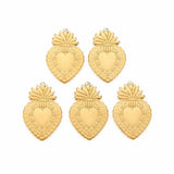 20pcs 304 Stainless Steel Sacred Heart Pendants For DIY Jewelry Making