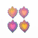 20pcs 304 Stainless Steel Sacred Heart Pendants For DIY Jewelry Making
