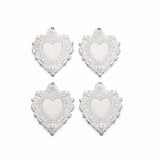 20pcs 304 Stainless Steel Sacred Heart Pendants For DIY Jewelry Making