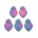 20pcs 304 Stainless Steel Sacred Heart Pendants For DIY Jewelry Making