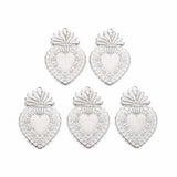 20pcs 304 Stainless Steel Sacred Heart Pendants For DIY Jewelry Making