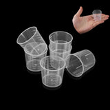 20pcs 30ml Transparent Plastic Measuring Cups Disposable Liquid Pot Container