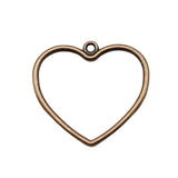 20pcs Heart Charms for Jewelry Making Antique Silver Bronze Plate