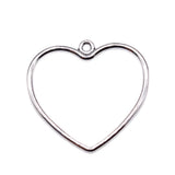 20pcs Heart Charms for Jewelry Making Antique Silver Bronze Plate