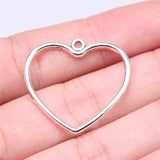 20pcs Heart Charms for Jewelry Making Antique Silver Bronze Plate