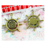 20pcs Antique Bronze Rudder Clock Charms DIY Jewelry Making Pendant