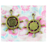 20pcs Antique Bronze Rudder Clock Charms DIY Jewelry Making Pendant