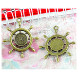 20pcs Antique Bronze Rudder Clock Charms DIY Jewelry Making Pendant