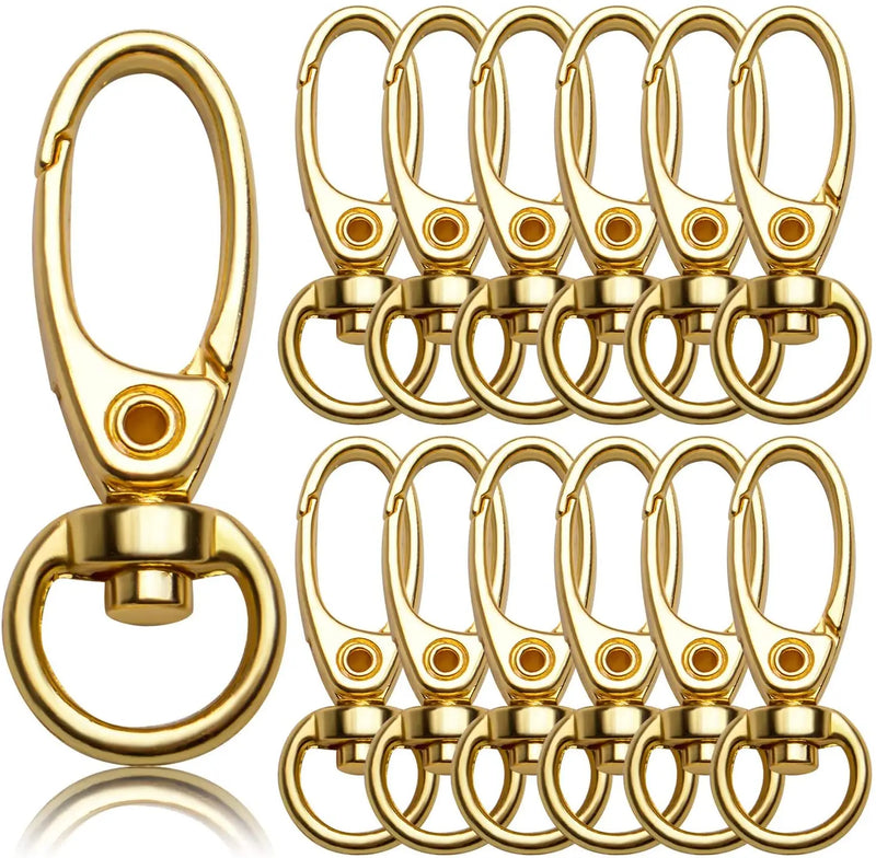 20pcs 35mm Plated Swivel Trigger Clips Metal Keyring Clasps Snap Hooks