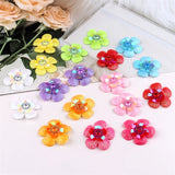20pcs 35mm Sequined Flower Wedding Party Dress DIY Crafts Sewing Appliques