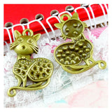 20pcs Antique Bronze Plated Vintage Cat Charms Pendants
